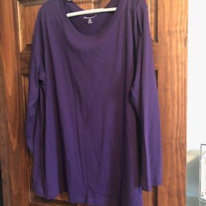 Romans Purple Knit Tunic Top New Without Tags